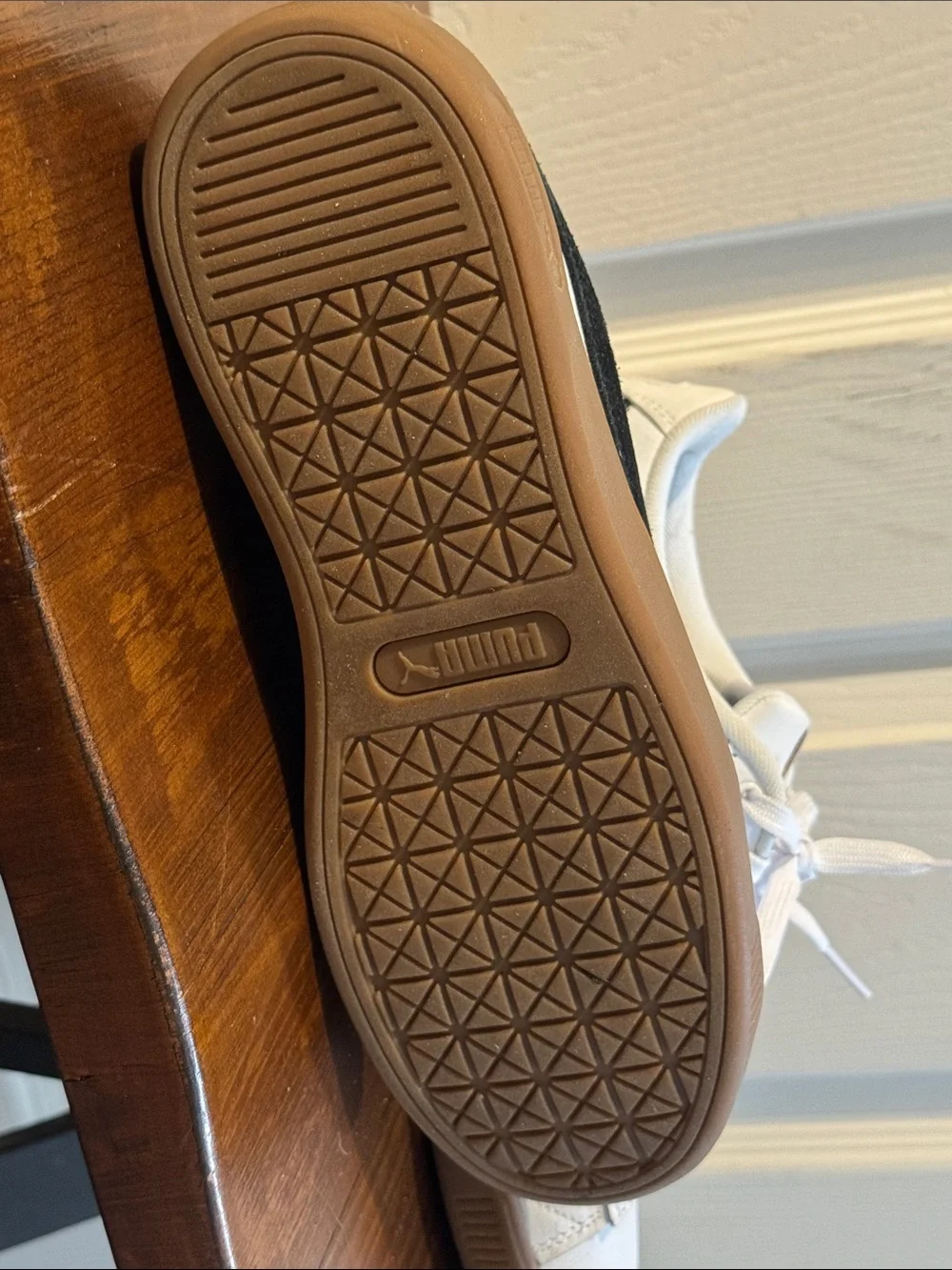 Puma Women’s White and Black Sneakers with Gum Sole
